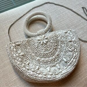 White Beaded Purse